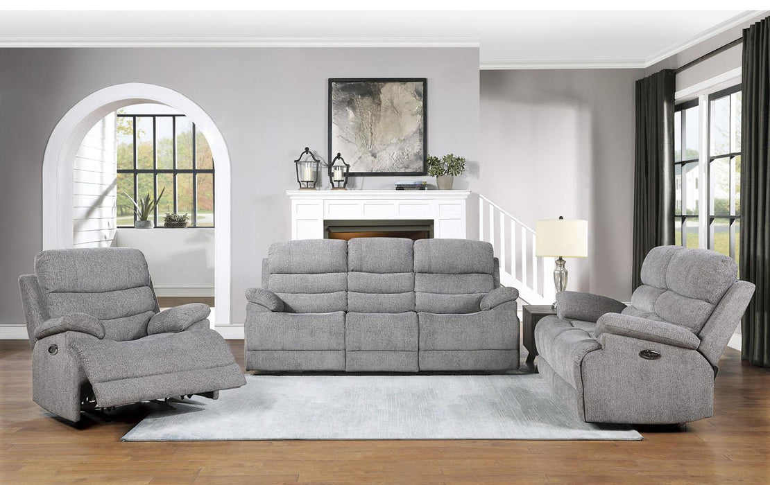 Homelegance Furniture Sherbrook Double Reclining Sofa in Gray