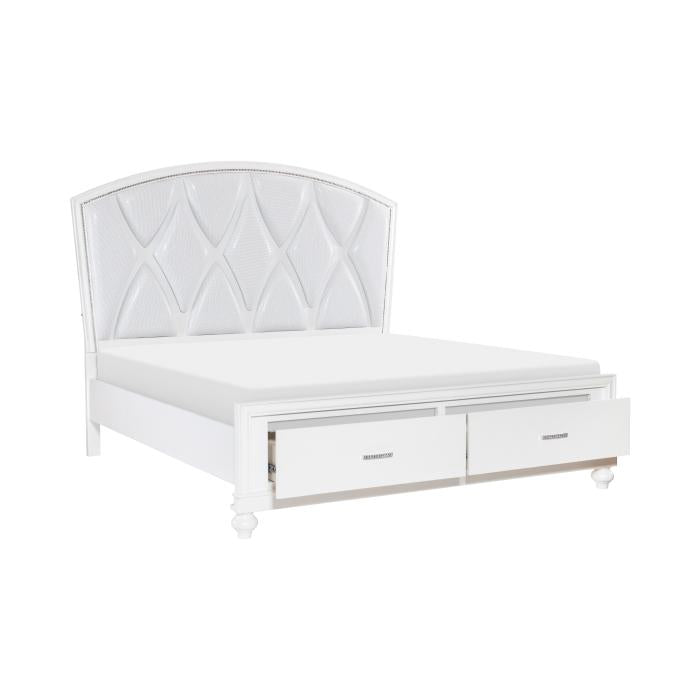 Aria (3) California King Platform Bed with Footboard Storage