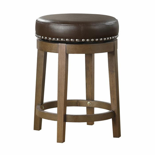 5681BRW-24 - Round Swivel Counter Height Stool, Brown image