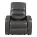 8559GRY-1PWH - Power Reclining Chair with Power Headrest, Receptacle, Cup-Holder Storage Arms and LED Light image
