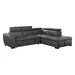 8567GY*SC - (2)2-Piece Sectional with Pull-out Bed and Right Chaise with Hidden Storage, Adjustable Headrests image