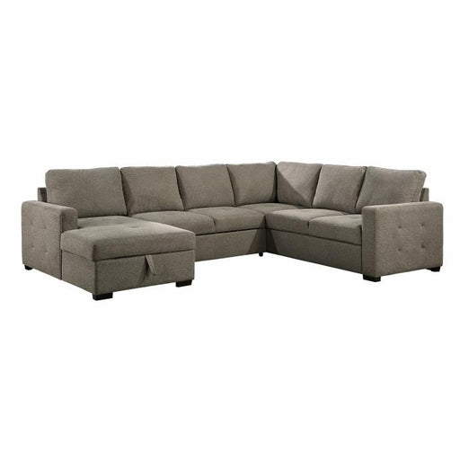 9206BR*3LC3R - (3/3)3-Piece Sectional with Pull-out Bed and Left Chaise with Hidden Storage image