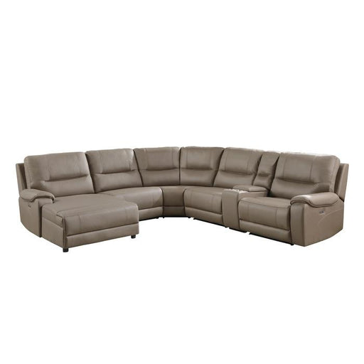 9429TP*6LCRRPWH - (6)6-Piece Modular Power Reclining Sectional with Power Headrests and Left Chaise image