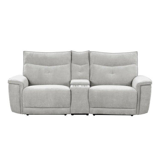 9509MGY-2CNPWH* - (3)Power Double Reclining Love Seat with Center Console, Power Headrests and USB Ports image