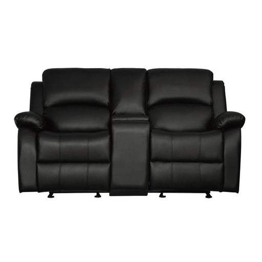 9928BLK-2 - Double Glider Reclining Love Seat with Center Console image