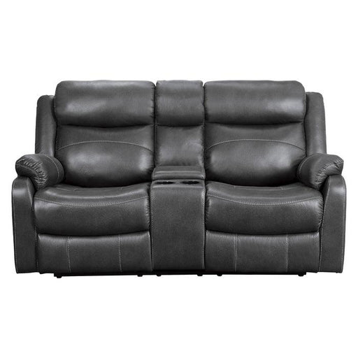 9990GY-2 - Double Lay Flat Reclining Love Seat with Center Console image