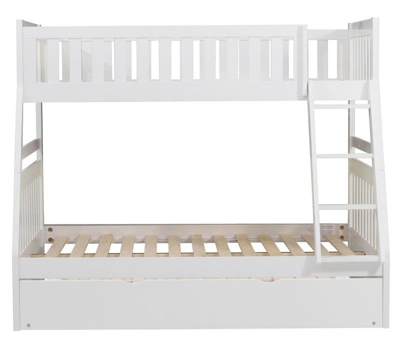 Galen Twin/Full Bunk Bed w/ Twin Trundle in White B2053TFW-1R