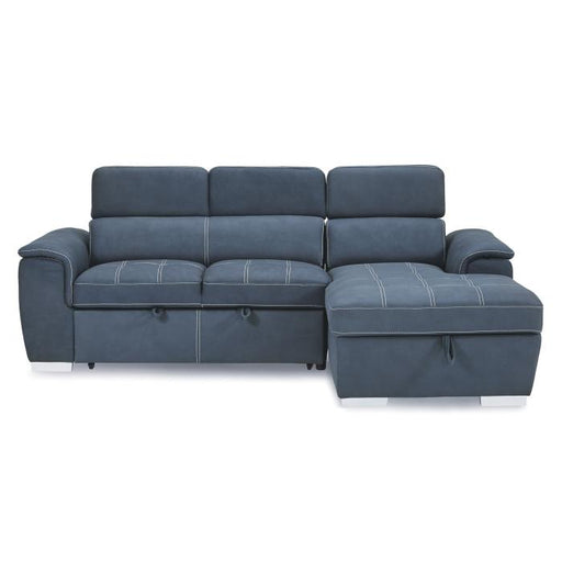 8228BU - (2)2-Piece Sectional with Adjustable Headrests, Pull-out Bed and Right Chaise with Hidden Storage image