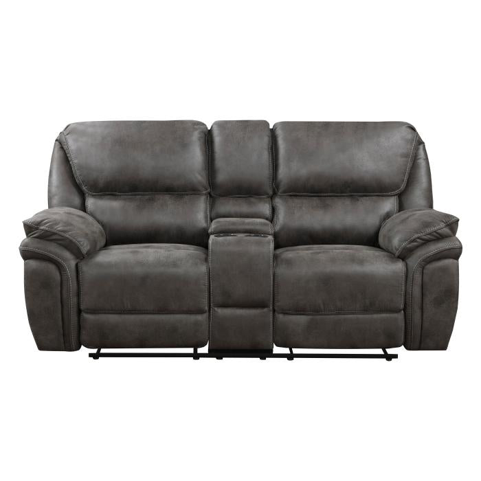 8517GRY-2 - Double Reclining Love Seat with Center Console image