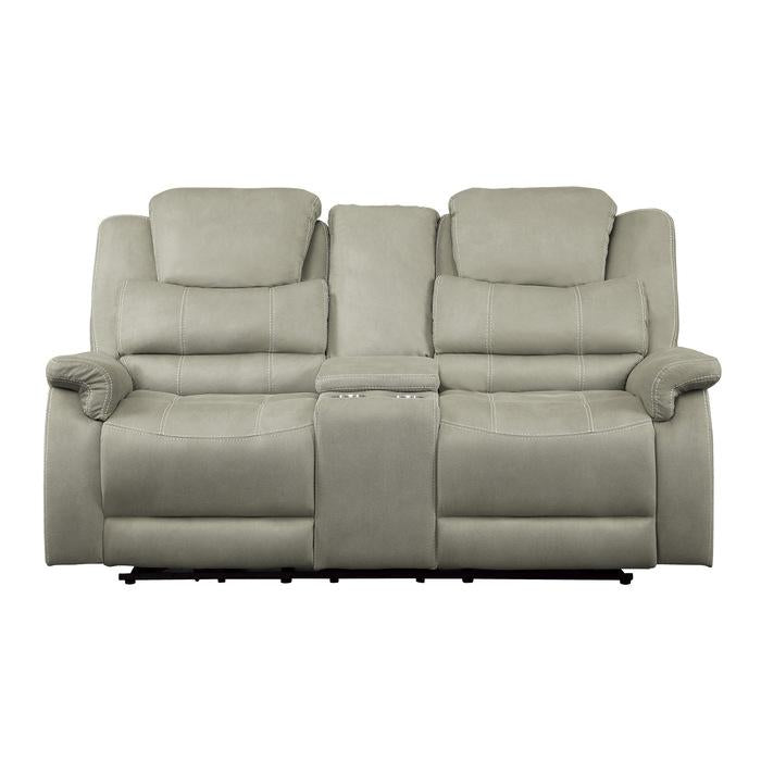 Shola Power Double Reclining Loveseat in Gray image