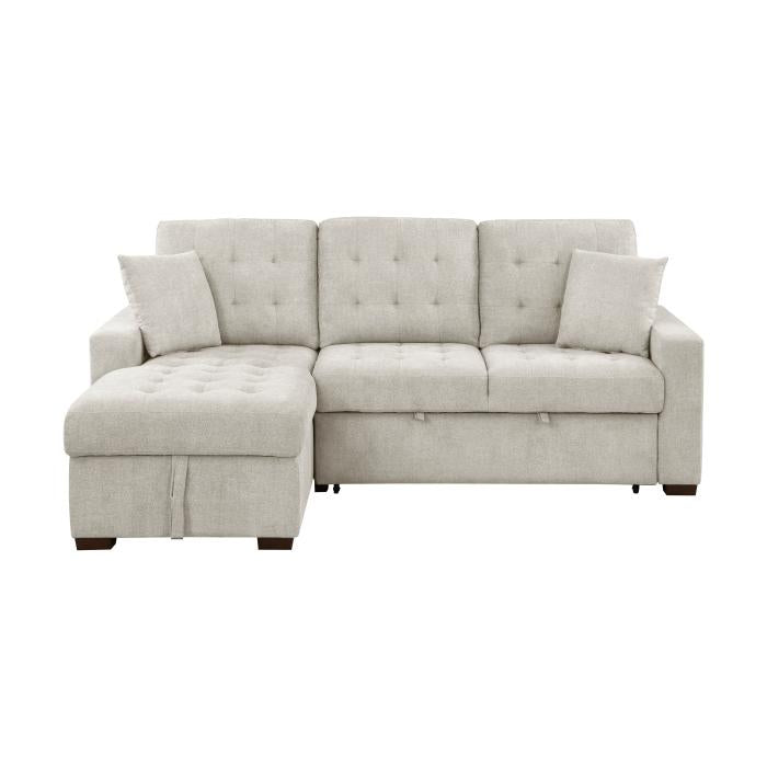 9816SN2LCRL - (2)2-Piece Sectional with Left Chaise, Pull-out Bed and Hidden Storage image