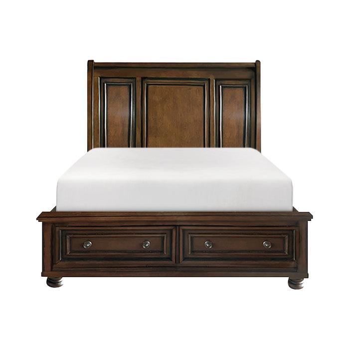 Cumberland (3)California King Sleigh Platform Bed with Footboard Storage image