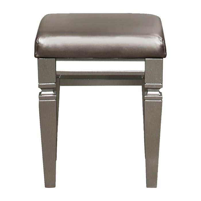 Tamsin Vanity Stool in Silver Grey Metallic 1616-14