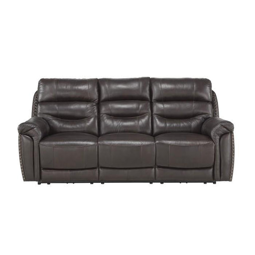 Homelegance Furniture Lance Power Double Reclining Sofa with Power Headrests in Brown 9527BRW-3PWH image