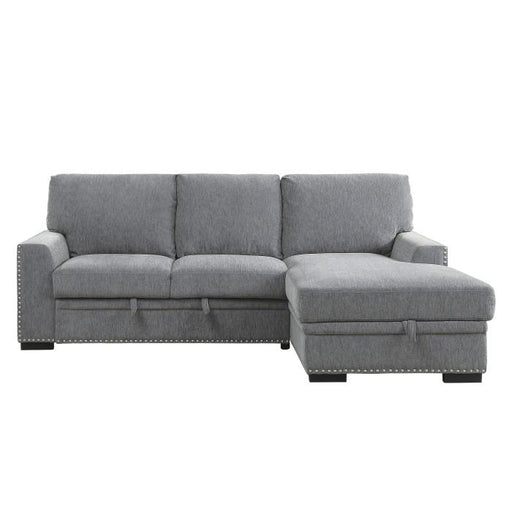 Homelegance Furniture Morelia 2pc Sectional with Pull Out Bed and Right Chaise in Dark Gray 9468DG*2RC2L image