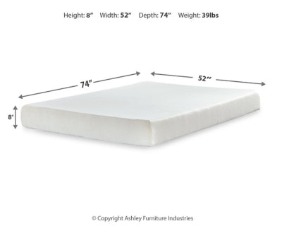 Chime 8 Inch Memory Foam Mattress in a Box - Valley Furniture (Rohnert Park, CA)