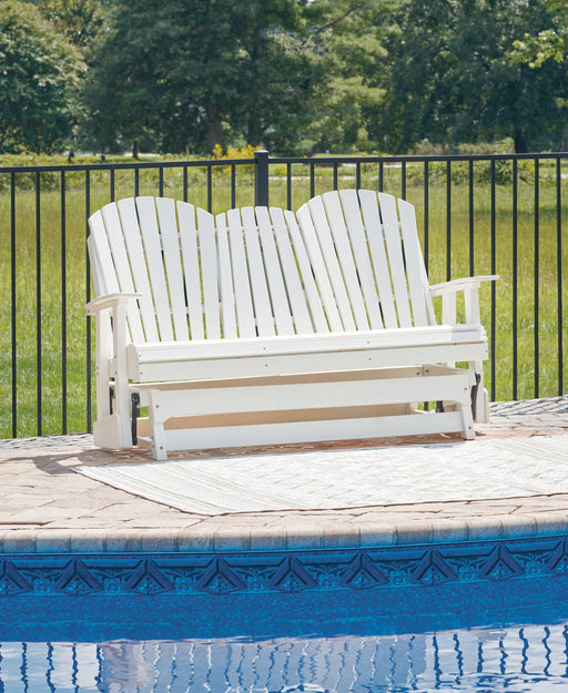 Hyland wave Outdoor Glider Loveseat - Valley Furniture (Rohnert Park, CA)