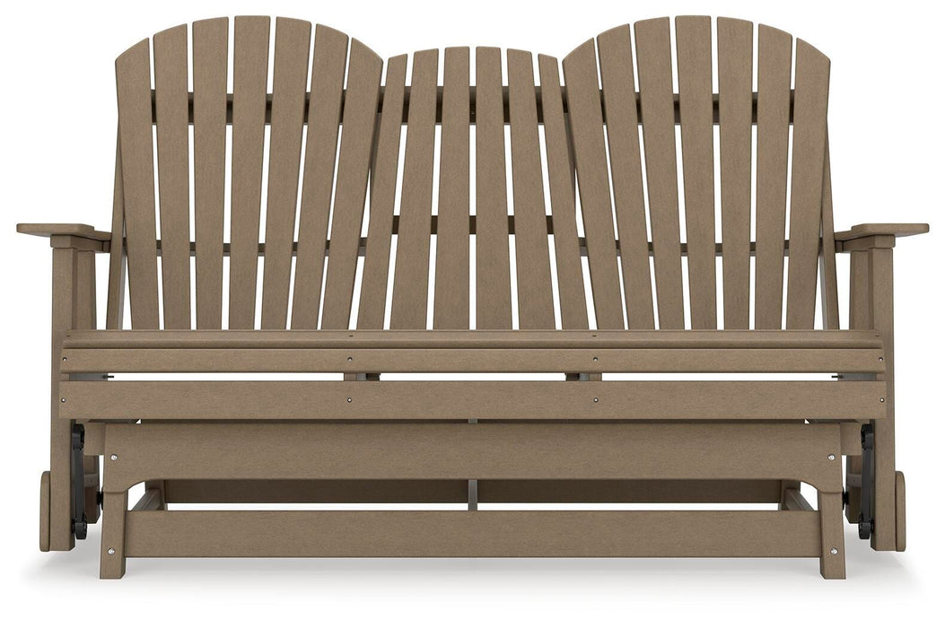 Hyland wave Outdoor Glider Loveseat - Valley Furniture (Rohnert Park, CA)