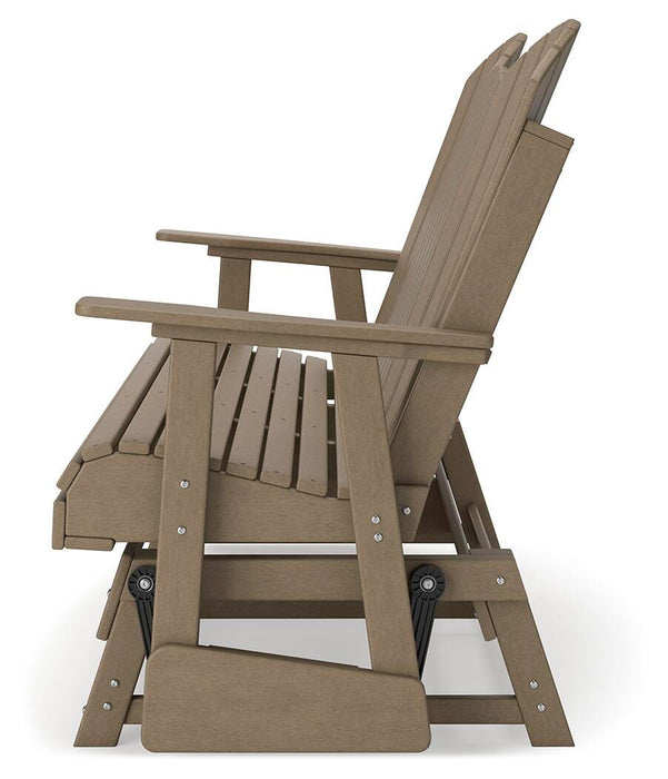 Hyland wave Outdoor Glider Loveseat - Valley Furniture (Rohnert Park, CA)