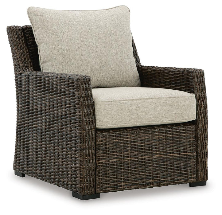Brook Ranch Outdoor Lounge Chair with Cushion - Valley Furniture (Rohnert Park, CA)