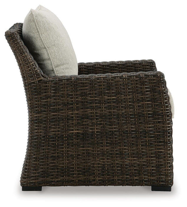 Brook Ranch Outdoor Lounge Chair with Cushion - Valley Furniture (Rohnert Park, CA)