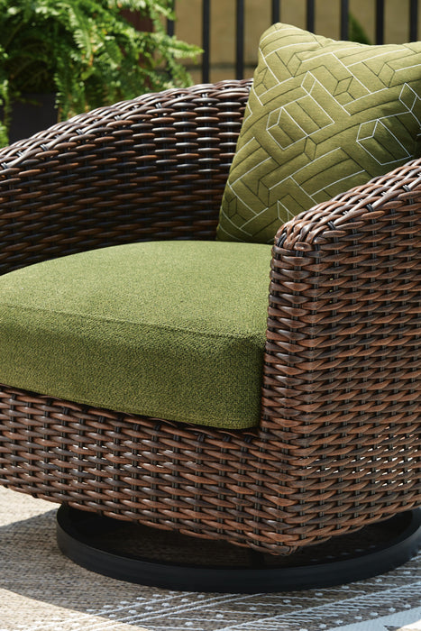 Horizon Hall Outdoor Swivel Lounge Chair with Cushion - Valley Furniture (Rohnert Park, CA)