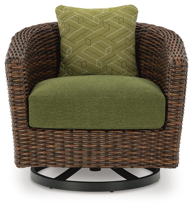 Horizon Hall Outdoor Swivel Lounge Chair with Cushion - Valley Furniture (Rohnert Park, CA)