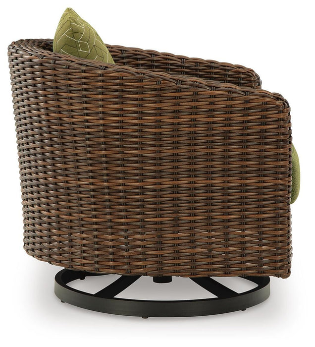 Horizon Hall Outdoor Swivel Lounge Chair with Cushion - Valley Furniture (Rohnert Park, CA)