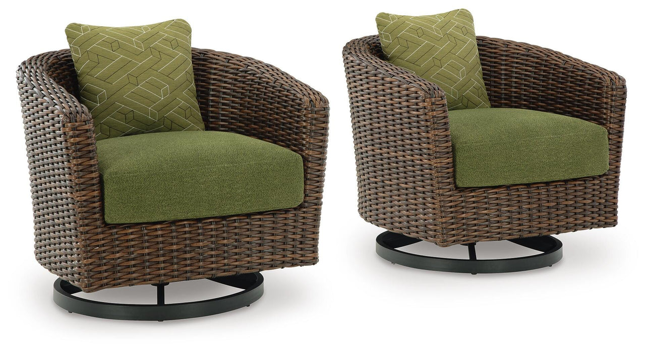 Horizon Hall Outdoor Swivel Lounge Chair with Cushion - Valley Furniture (Rohnert Park, CA)