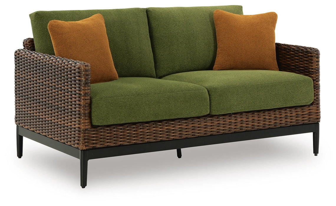 Horizon Hall Outdoor Loveseat with Cushion - Valley Furniture (Rohnert Park, CA)