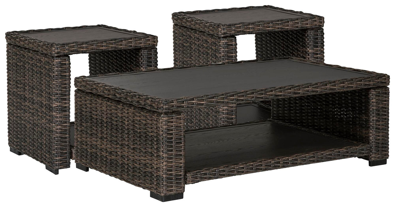 Grasson Lane Outdoor Occasional Table Set - Valley Furniture (Rohnert Park, CA)