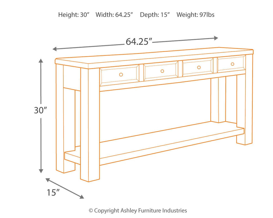Gavelston Sofa/Console Table - Valley Furniture (Rohnert Park, CA)