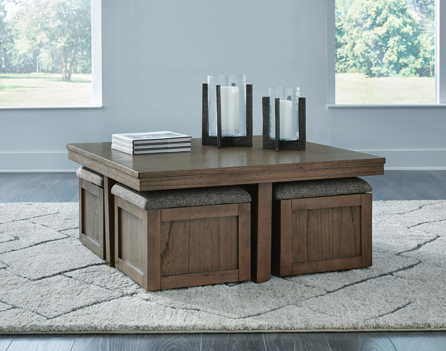 Boardernest Coffee Table with 4 Stools - Valley Furniture (Rohnert Park, CA)