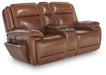 Healy Pier Power Reclining Loveseat with Console - Valley Furniture (Rohnert Park, CA)