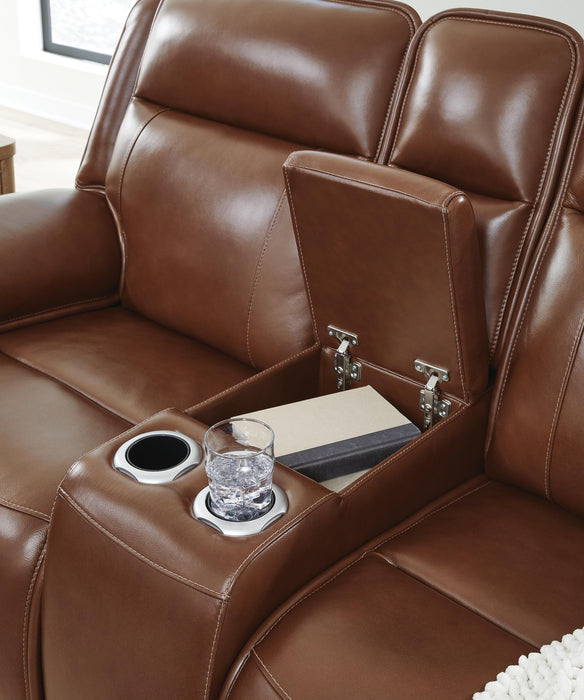 Healy Pier Power Reclining Loveseat with Console - Valley Furniture (Rohnert Park, CA)