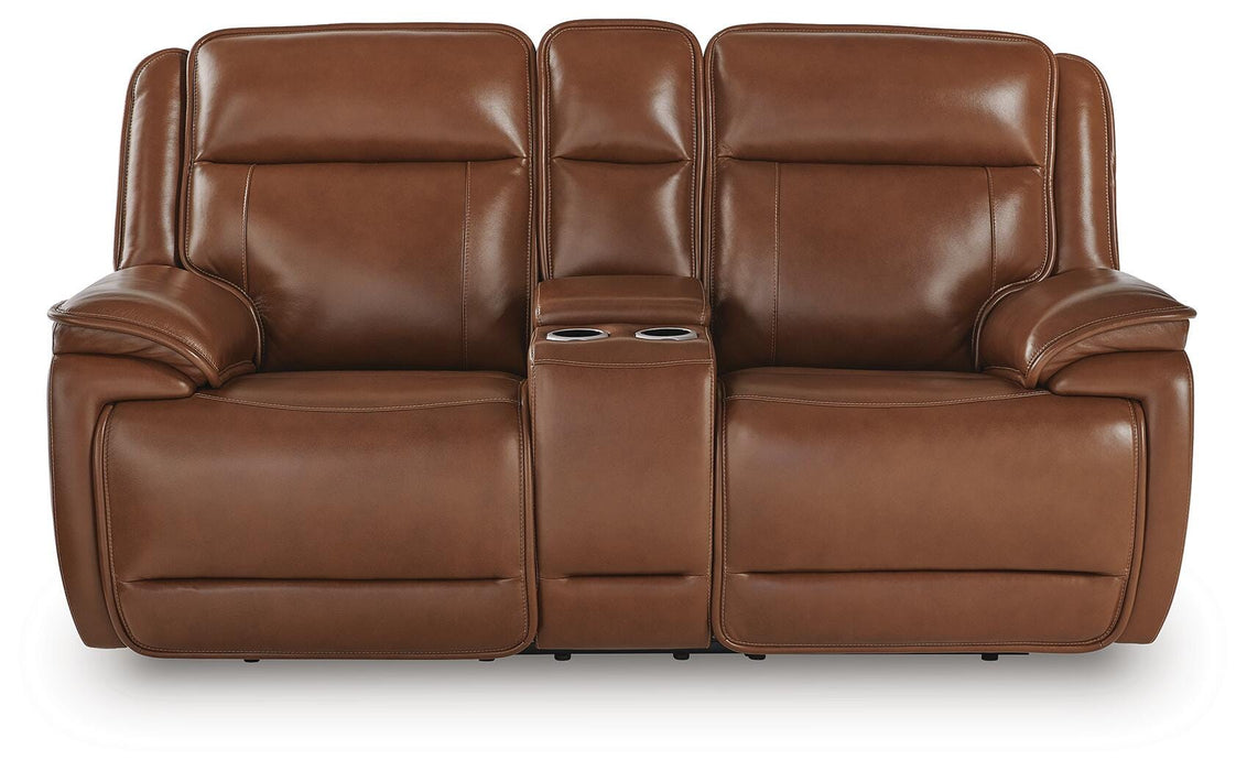 Healy Pier Power Reclining Loveseat with Console - Valley Furniture (Rohnert Park, CA)