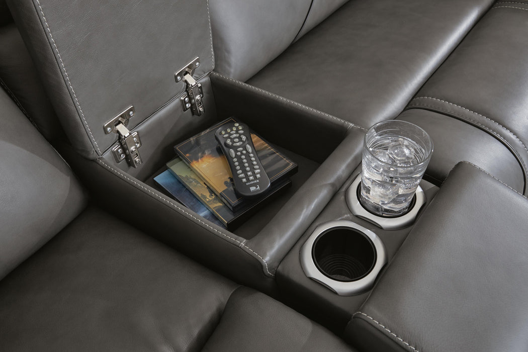 5Z - Pittson Power Reclining Sectional Loveseat with Console - Valley Furniture (Rohnert Park, CA)