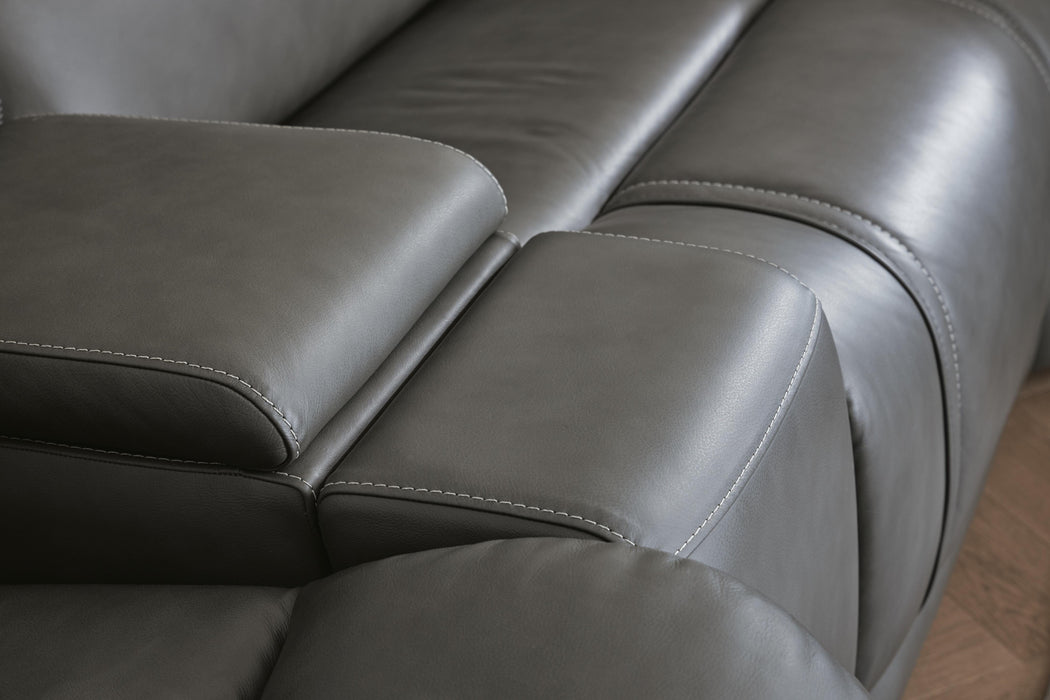 5Z - Pittson Power Reclining Sectional Loveseat with Console - Valley Furniture (Rohnert Park, CA)