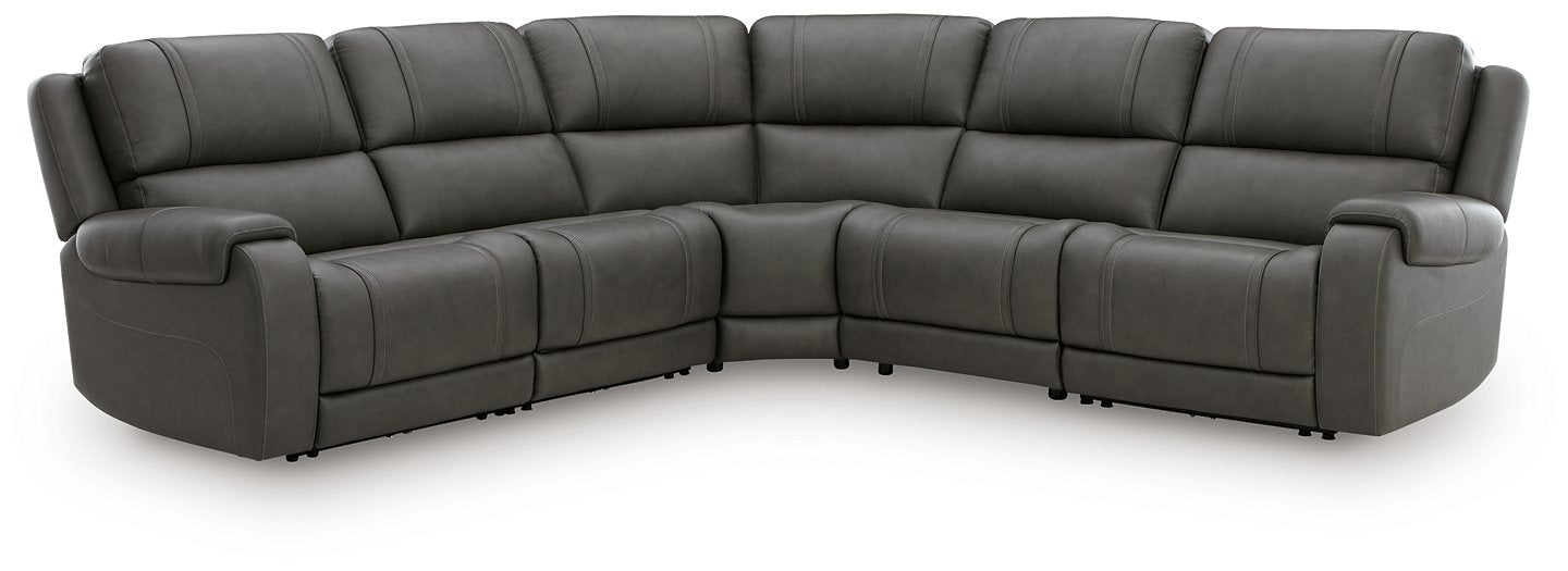 5Z - Pittson Power Reclining Sectional - Valley Furniture (Rohnert Park, CA)