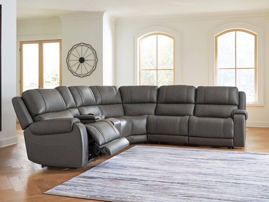 5Z - Pittson Power Reclining Sectional - Valley Furniture (Rohnert Park, CA)