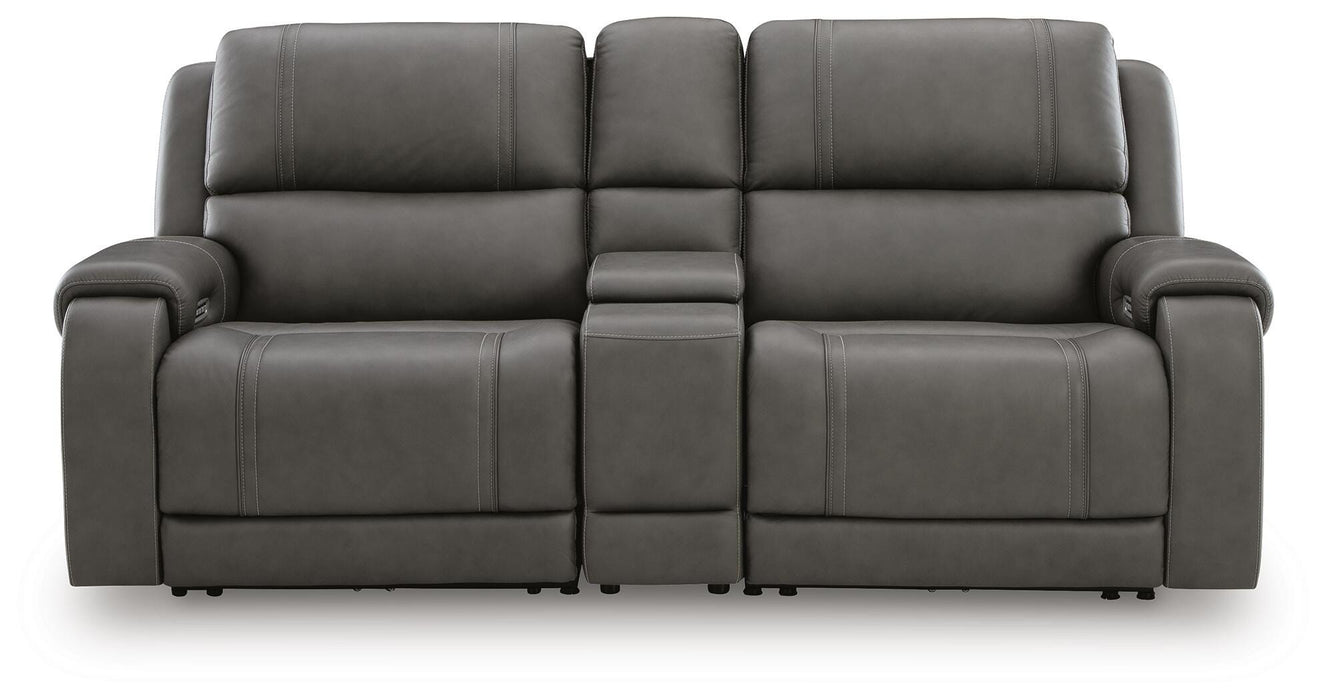 5Z - Pittson Power Reclining Sectional Loveseat with Console - Valley Furniture (Rohnert Park, CA)