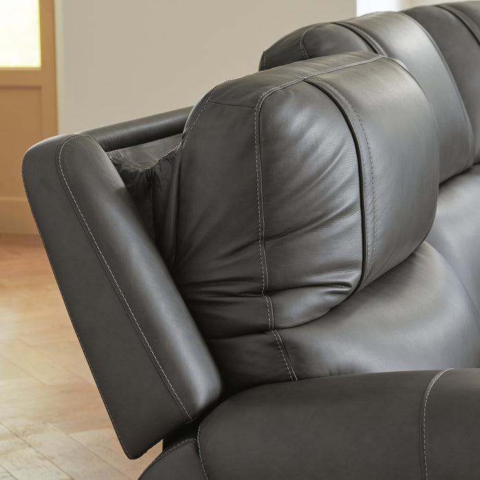 5Z - Pittson Power Reclining Sectional Loveseat with Console - Valley Furniture (Rohnert Park, CA)