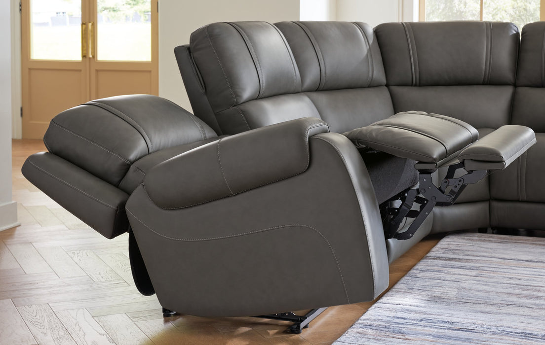5Z - Pittson Power Reclining Sectional - Valley Furniture (Rohnert Park, CA)