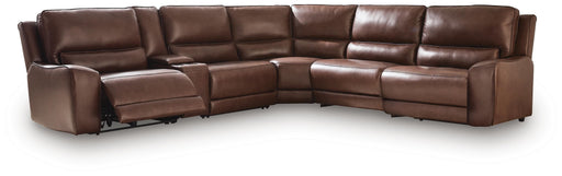 DeepWakes Reclining Sectional with Storage Console - Valley Furniture (Rohnert Park, CA)